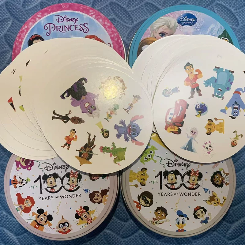 Board Game Box - スポイットカードゲーム 異なるカードゲームを見つける ドブルボックスボードゲーム 子供向けブリキ製インタラクティブ知育玩具