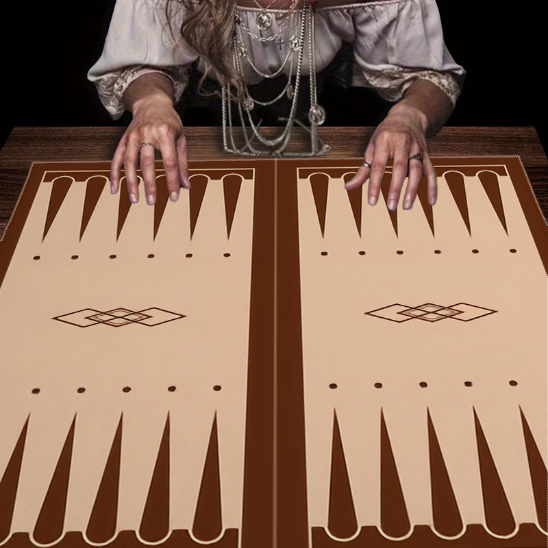 Board Game Vantage - 1pc ブラウンバックギャモンボードプリントタロットテーブルクロスゲームナイト用ホームデコレーション儀式祭壇用 75x75cm 90x90cm