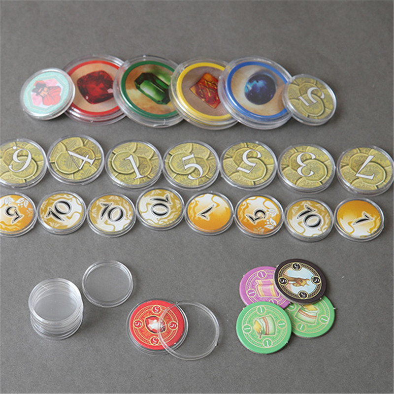Board Game With Chips - 20/50 個 15 サイズ 18-45 ミリメートル透明なプラスチックプロテクターカプセルコンテナケースチップトークンコインコレクションホルダーボックス