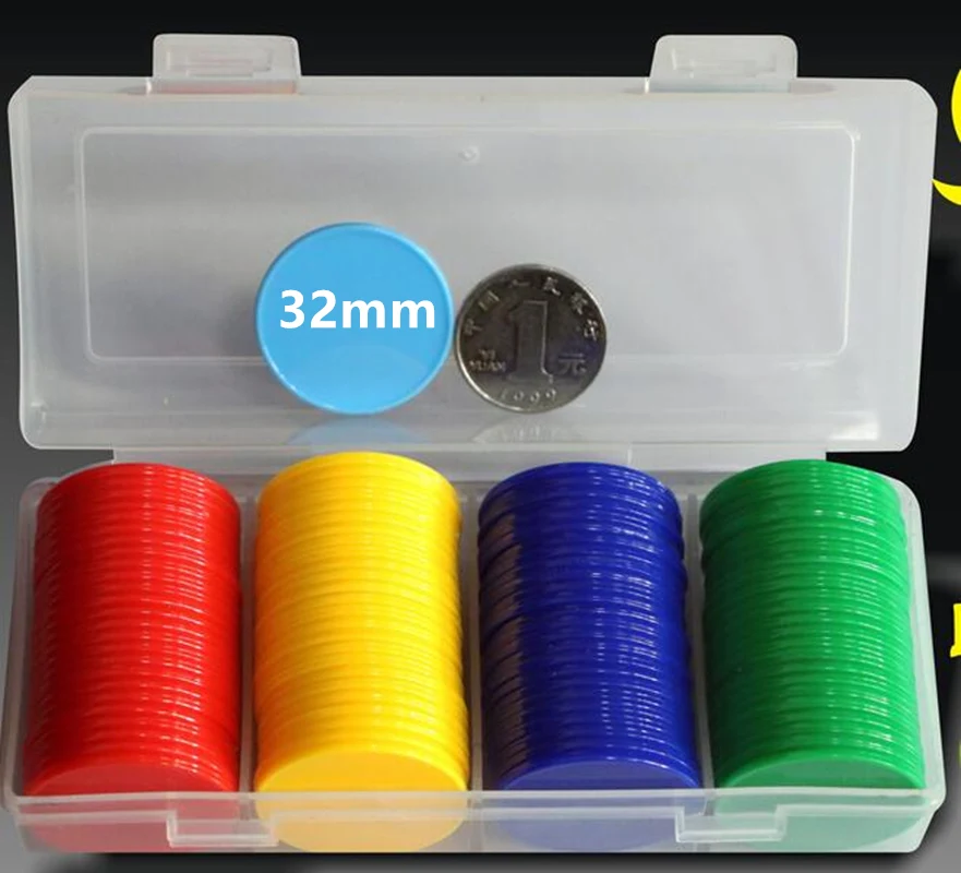 Board Game With Chips - 32 ミリメートルと 100 ピースボックスポーカーチップ数学おもちゃ子供 Eucational ゲームコインブランクなし値ボードゲームチップロシアカジノチップセット