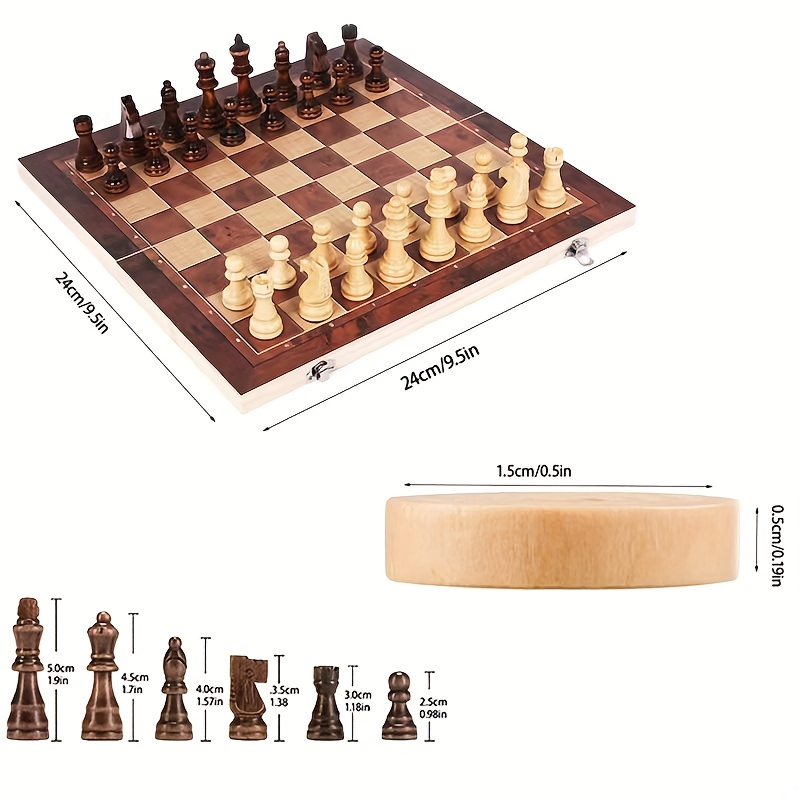 3 in 1 チェスボード、折りたたみ木製ポータブルチェスゲ - Board Game Vantage のレビューと価格