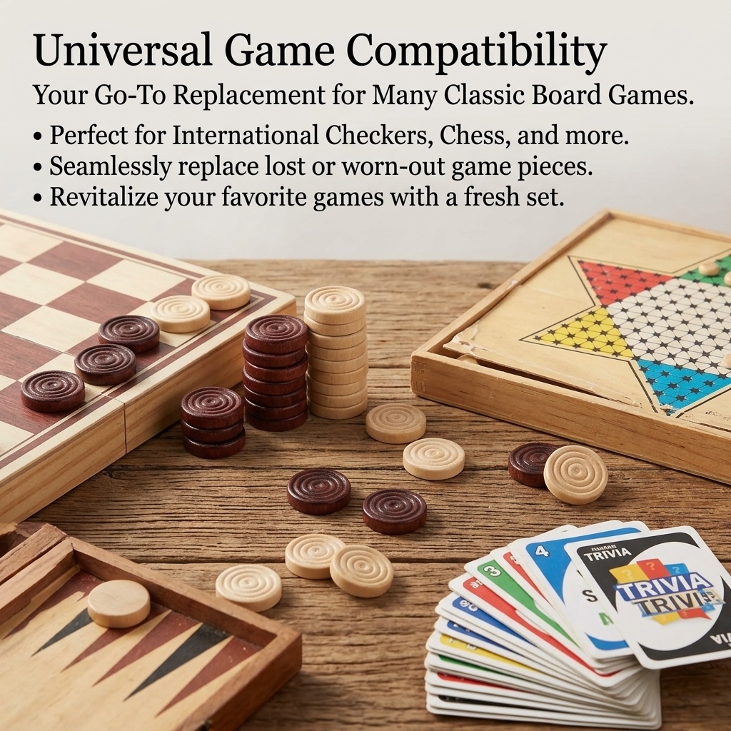 24個/セット 木製丸型チェッカーピース バックギャモンチェ - Board Game Vantage のレビューと価格