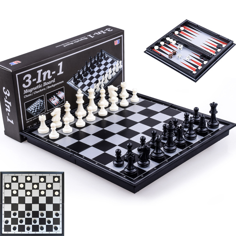 折りたたみ式磁気チェス 25CM チェッカー バックギャモン - Board Game Vantage のレビューと価格