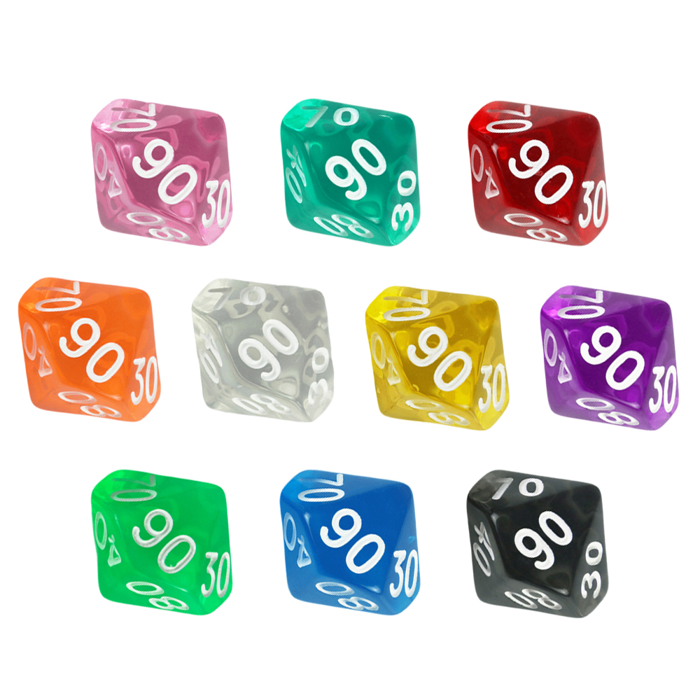D10(00-90) ダイスセット 10個入り 透明 10面 - Board Game Digital のレビューと価格