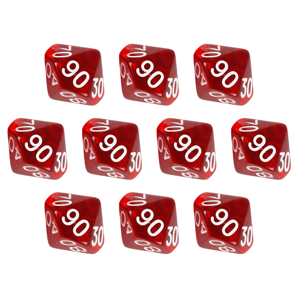 D10(00-90) ダイスセット 10個入り 透明 10面 - Board Game Digital のレビューと価格
