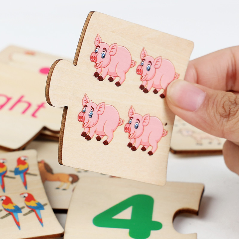 子供向け鉄箱ナンバー啓発ペアリング木製動物フードパズルボード - Board Game Box のレビューと価格