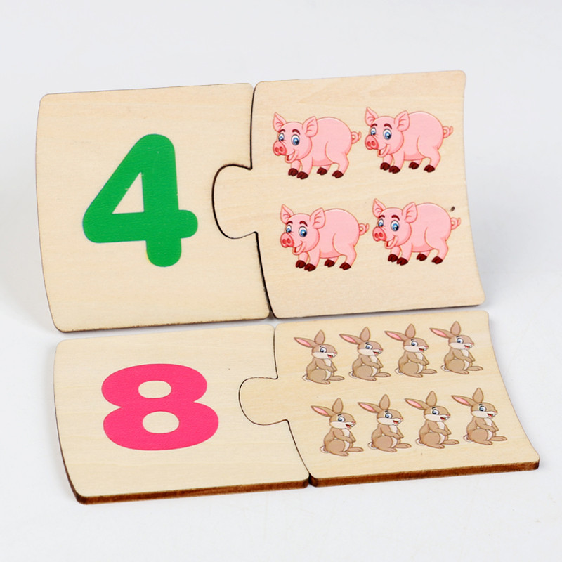 子供向け鉄箱ナンバー啓発ペアリング木製動物フードパズルボード - Board Game Box のレビューと価格