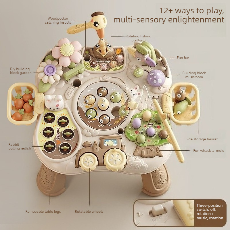 幼児向け早期教育多機能ゲームテーブル 8 in 1 電動スピ - Board Game Nature のレビューと価格