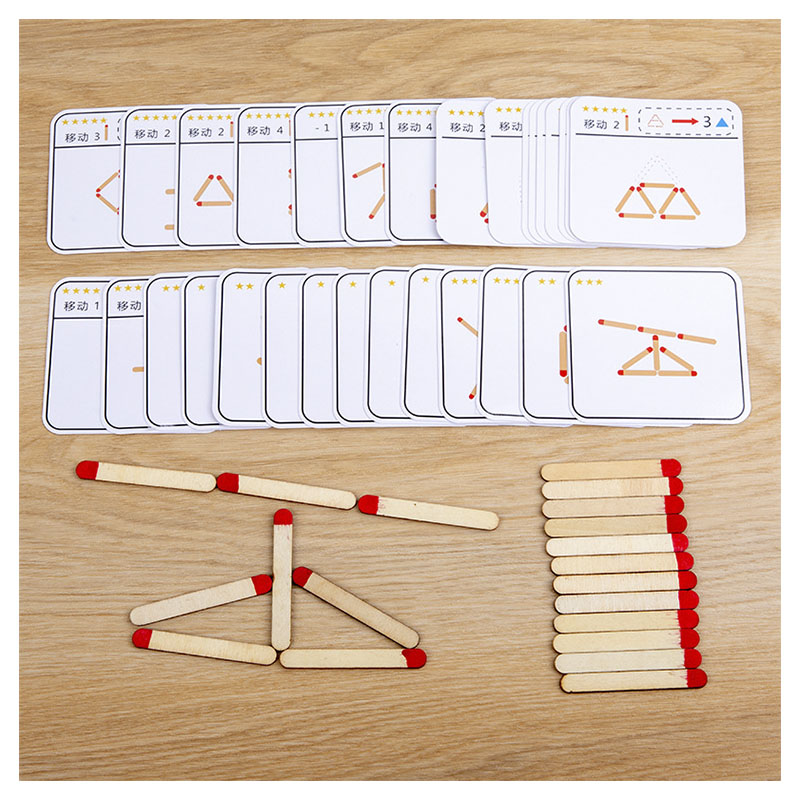 モンテッソーリマッチパズルゲーム木のおもちゃ DIY 数学幾 - Board Game Nature のレビューと価格